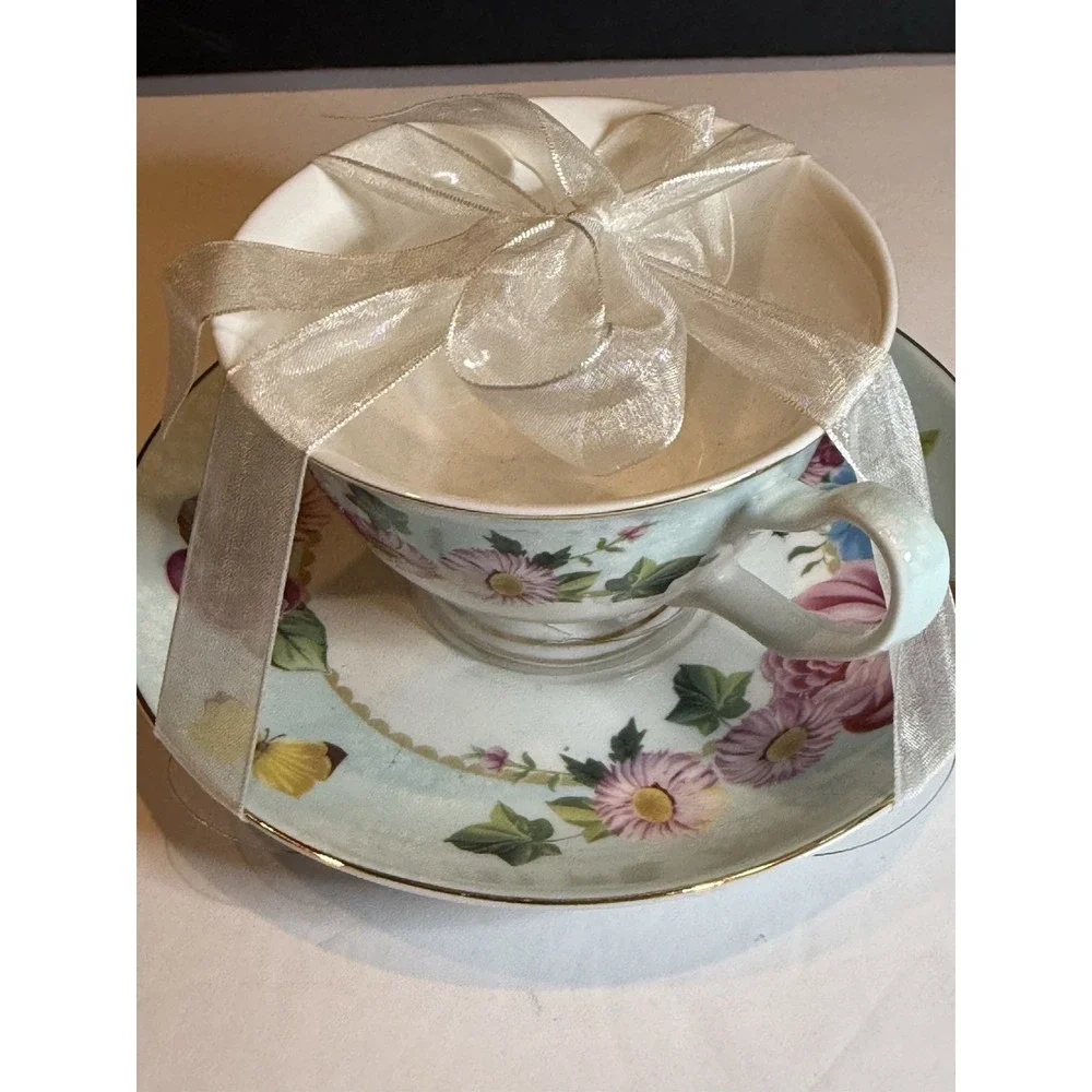 Grace's Teaware Floral Teacup & Saucer Gift Set – Set of 2 New